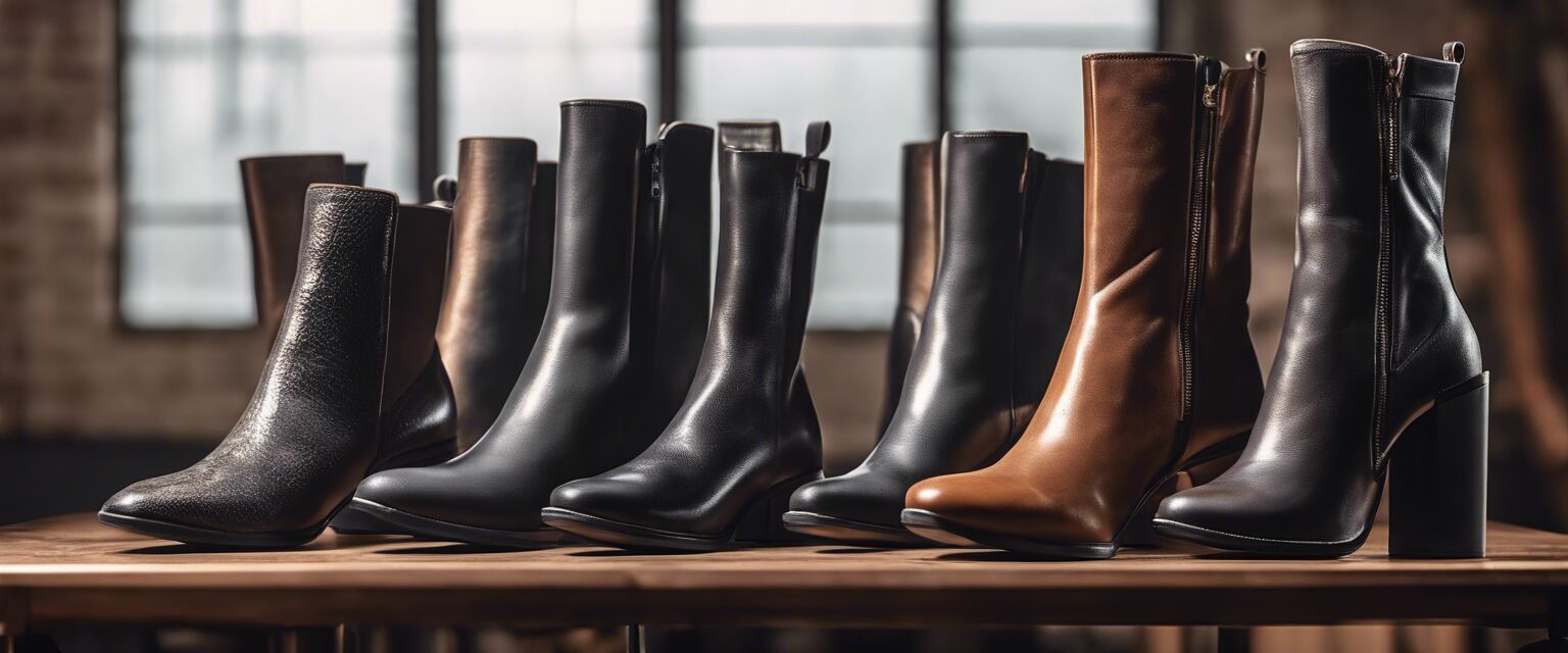 Different styles of stretch boots